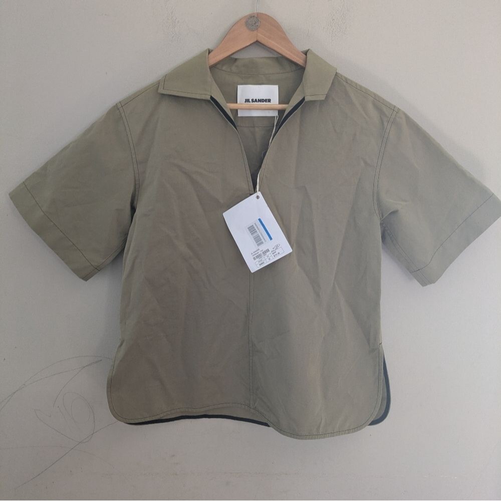 Jil Sander Olive Polo Short Sleeve Shirt Size XXS NWT